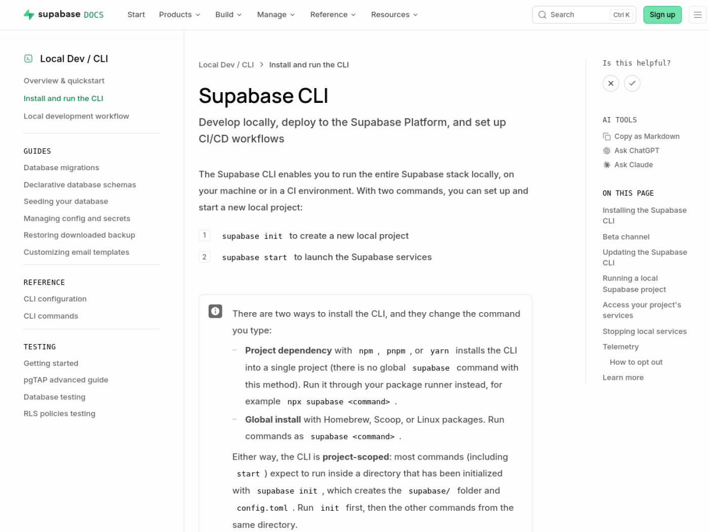 Setting Up a Robust Supabase Local Development Environment — source reference screenshot